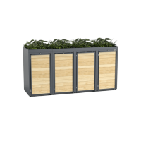 Mülltonnenbox 4er 120l Holzmichl mit Pflanzdach