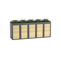Mülltonnenbox 5er 120l Holzmichl mit Pflanzdach
