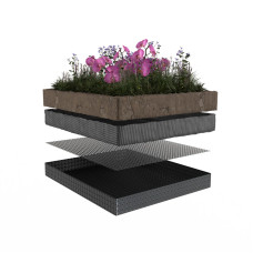 Drainage system for planted roof for garbage can box