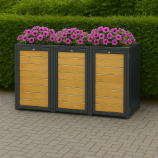 INCAPCORP garbage can box with flower box, anthracite 