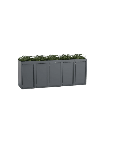 Buy 5-piece 120l steel bin box with plant roof and steel waste container cabinets online: Your perfect waste bin at INCAPCORP