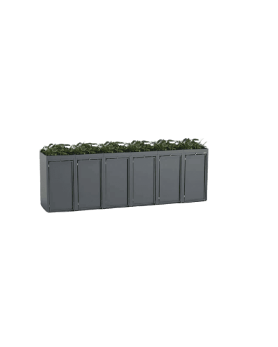 Buy 6-piece 120l steel bin box with plant roof and steel waste container cabinets online: Your perfect waste bin at INCAPCORP