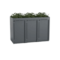 3-piece steel bin box 240l Stahlfred with plant roof