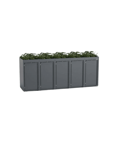 Buy 5-piece 240l steel bin box with plant roof and steel waste container cabinets online: Your perfect waste bin at INCAPCORP