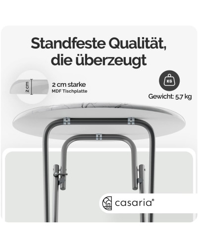 Design Stehtisch Marmor Optik Weiß 60 Zentimeter