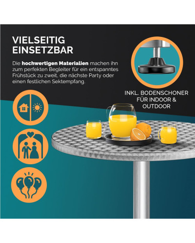 Stehtisch zwei Stück Set Aluminium Silber zwei in eins