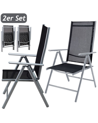 Alu Garden Chairs Bern Set of 2 Silver