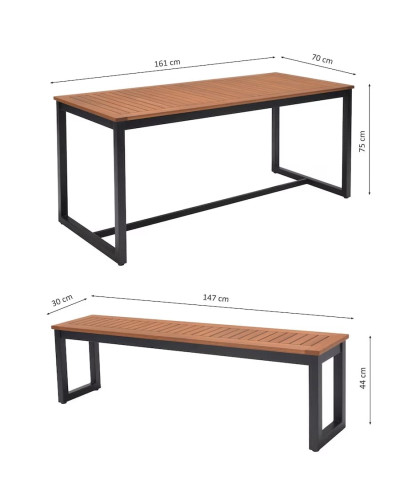 Beer Garden Set Lynx 3-pcs Aluminium/Eucalyptus
