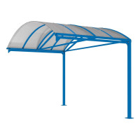 ProCity XXL Vierkantrohr-Überdachung, Erweiterung, ohne Verkleidung: Enzianblau, L 2540 mm, Enzianblau - Fahrradunterstand, Motorradunterstand.