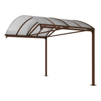 PROCITY XXL Vierkantröhreüberdachung, Erweiterung, ohne Verkleidung: Schokoladenbraun, L 2540 mm, Schokoladenbraun - Fahrradunterstand, Motorradunterstand.