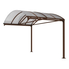 Procity XXL Square Tube Roofing Extension Without Cladding: Chocolate Brown, L 2540 mm, Chocolate Brown - Bicycle Shelter, Motorcycle Shelter.