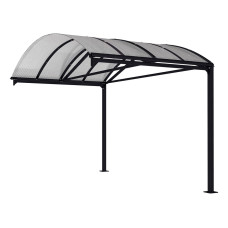 Procity XXL Square Tube Canopy Extension, Without Cladding: Deep Black, L 2540 mm, Deep Black - Bike Shelter, Motorcycle Shelter