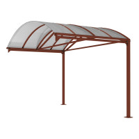 PROCITY XXL Vierkantrohr-Überdachung, Erweiterung, ohne Verkleidung: Rost Corten-Effekt, L 2540 mm, Rost Corten-Effekt - Fahrradunterstand, Motorradunterstand.