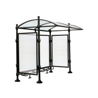 PROCITY ALL-IN-ONE: Überdachung Province inkl. Fahrradständer 6 Plätze, mit Rückwand- und Seitenverkleidungen mit Klemmringen, L 2726 mm.