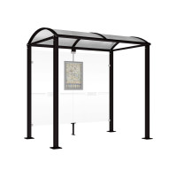 Procity Waiting Hall Square Tube, without Side Panels, L 2500 mm