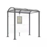 PROCITY WarteHalle Vierkantrohr, ohne Seitenverkleidungen, L 2500 mm.