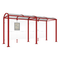 PROCITY WarteHalle Vierkantrohr, ohne Seitenverkleidungen, L 5000 mm.