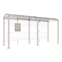 PROCITY WarteHalle Vierkantrohr, ohne Seitenverkleidungen, L 5000 mm.