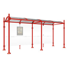 PROCITY Wartehalle PROVINCE, ohne Seitenverkleidungen, L 5000 mm.