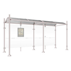 PROCITY Wartehalle PROVINCE, ohne Seitenverkleidungen, L 5000 mm.