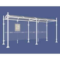 PROCITY Wartehalle PROVINCE, ohne Seitenverkleidungen, L 5000 mm.