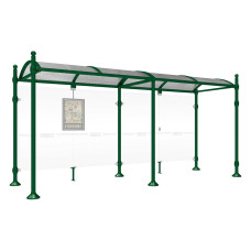 PROCITY Wartehalle PROVINCE, ohne Seitenverkleidungen, L 5000 mm.