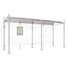 PROCITY Wartehalle PROVINCE, ohne Seitenverkleidungen, L 5000 mm.