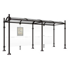 PROCITY Wartehalle PROVINCE, ohne Seitenverkleidungen, L 5000 mm.