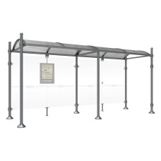 PROCITY Wartehalle PROVINCE, ohne Seitenverkleidungen, L 5000 mm.