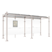 PROCITY Wartehalle PROVINCE, ohne Seitenverkleidungen, L 5000 mm.