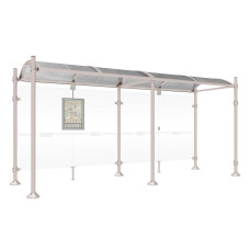 PROCITY Wartehalle PROVINCE, ohne Seitenverkleidungen, L 5000 mm.