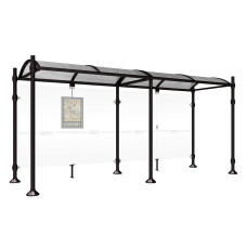 PROCITY Wartehalle PROVINCE, ohne Seitenverkleidungen, L 5000 mm.
