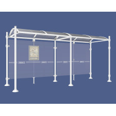 PROCITY Wartehalle PROVINCE, ohne Seitenverkleidungen, L 5000 mm.