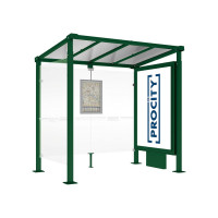 Procity Wartehalle Milano, 1 Leuchtkasten with Central Leg and 1 Side Panel, L 2500 mm