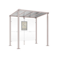 PROCITY Wartehalle Milano- ohne Seitenverkleidungen, L 2500 mm.