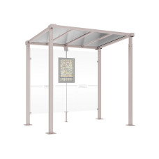 ProCity Wartehalle Milano- Ohne Seitenverkleidungen, L 2500 mm.