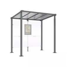 ProCity Wartehalle Milano- Ohne Seitenverkleidungen, L 2500 mm.