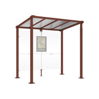 PROCITY Wartehalle Milano- ohne Seitenverkleidungen, L 2500 mm.