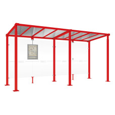 ProCity Wartehalle Milano, ohne Seitenverkleidungen, L 5000 mm.