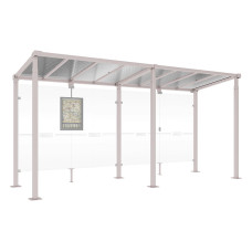 ProCity Wartehalle Milano, ohne Seitenverkleidungen, L 5000 mm.
