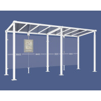 ProCity Wartehalle Milano, ohne Seitenverkleidungen, L 5000 mm.