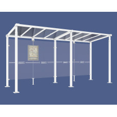 ProCity Wartehalle Milano, ohne Seitenverkleidungen, L 5000 mm.
