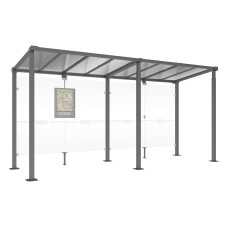ProCity Wartehalle Milano, ohne Seitenverkleidungen, L 5000 mm.