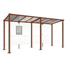ProCity Wartehalle Milano, ohne Seitenverkleidungen, L 5000 mm.