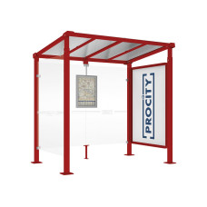 PROCITY Wartehalle Milano, 1 Schaukasten 2000 mit 1 Seitenverkleidung, L 2500 mm.