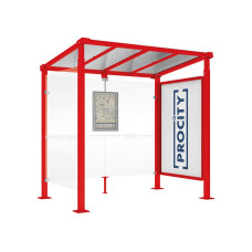 PROCITY Wartehalle Milano, 1 Schaukasten 2000 mit 1 Seitenverkleidung, L 2500 mm.