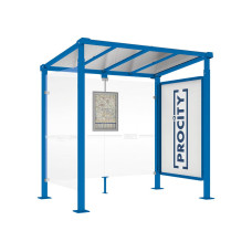 PROCITY Wartehalle Milano, 1 Schaukasten 2000 mit 1 Seitenverkleidung, L 2500 mm.