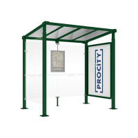PROCITY Wartehalle Milano, 1 Schaukasten 2000 mit 1 Seitenverkleidung, L 2500 mm.