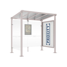 PROCITY Wartehalle Milano, 1 Schaukasten 2000 mit 1 Seitenverkleidung, L 2500 mm.