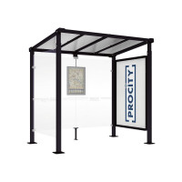 PROCITY Wartehalle Milano, 1 Schaukasten 2000 mit 1 Seitenverkleidung, L 2500 mm.